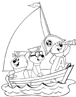 A coloring page of alvin and the chipmunks